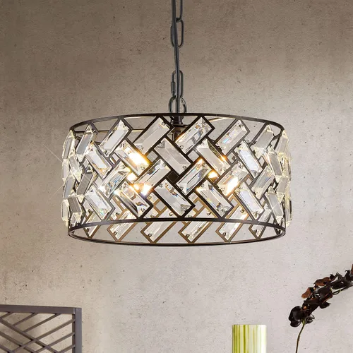 Miniatura 22 de Iluminación colgante negra, lámpara colgante moderna de cristal mini, juego de 3 candelabros ajustables para cocina, isla, comedor, dormitorio