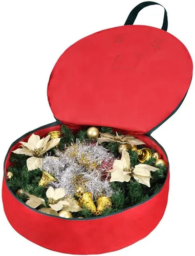 Miniatura 4 de Bolsa de almacenamiento de corona de Navidad con asas de 24 pulgadas