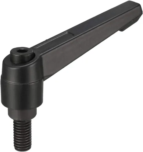 uxcell M8 x 0.630 in Mango de palanca de sujeción ajustable Rosca Botón de trinquete macho roscado Perillas roscadas Manijas de tornillo giratorio