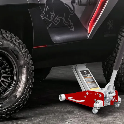 Miniatura 6 de Big RED Gato de piso de 3 toneladas, gato hidráulico de aluminio y acero de bajo perfil con bomba de elevación rápida de doble pistón, gato de piso