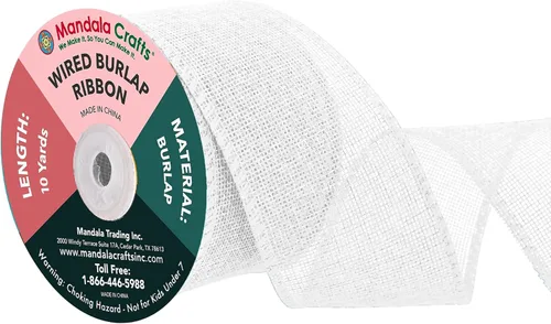 Miniatura 75 de Mandala Crafts Cinta de arpillera verde con alambre para corona, cinta de arpillera con alambre verde rústico de yute natural, 1 pulgada de ancho