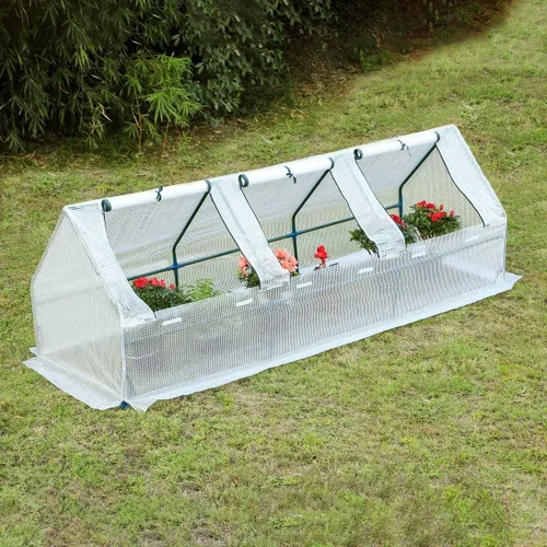 YOLENY Mini invernadero de 95 pulgadas de ancho x 32 pulgadas de profundidad x 32 pulgadas de alto, casas verdes portátiles para invierno exterior