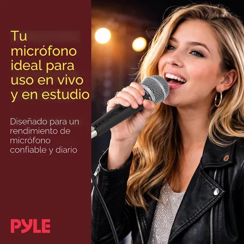 Miniatura 7 de Pyle PDMIC59 - Micrófono vocal dinámico profesional, micrófono de mano dinámico cardioide unidireccional con interruptor de encendido/apagado