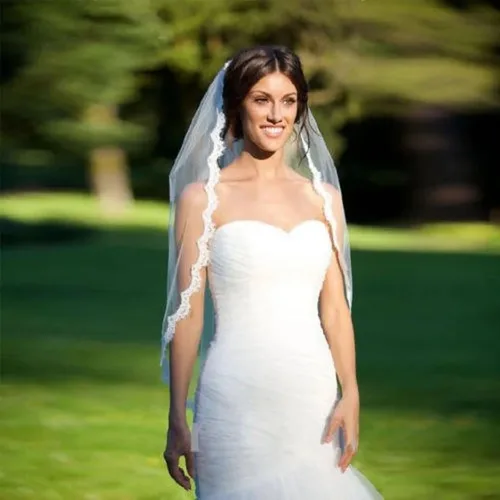 Miniatura 8 de Cliory Velo de novia de encaje velo de novia corto velo de novia simple peine velo de novia velo de despedida de soltera velo para novia y mujeres