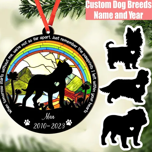 Miniatura 3 de Adorno personalizado para atrapasoles de sabueso afgano, adorno de Navidad de sabueso afgano, regalo para perro amante, sabueso afgano conmemorativo