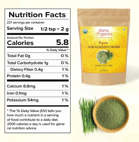 Miniatura 2 de Wheatgrass - Polvo de 1 libra – Hierba de trigo orgánica USDA de primera calidad, polvo verde molido fino para una mezcla suave, sin OMG, vegano