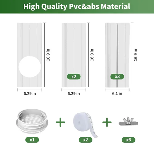 Miniatura 2 de Kit de ventilación portátil para puerta corredera de aire acondicionado con filtro de acoplador 4 en 1, ventilación de CA de puerta corredera