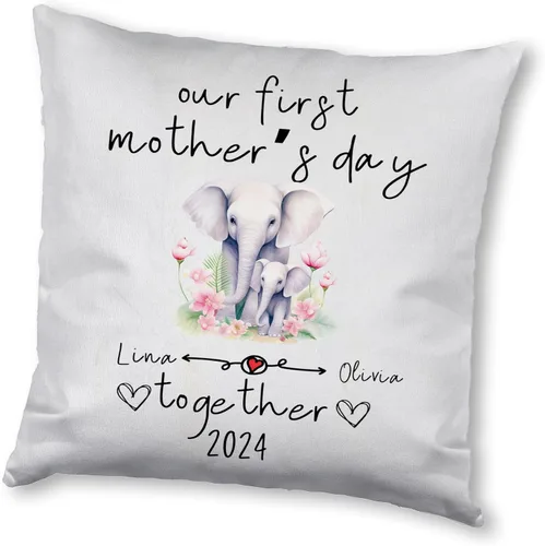 Miniatura 11 de Mother's Day Elephant, Personalised Pillow Case Decor for Home, Present for Mom, Grandmother, for Her