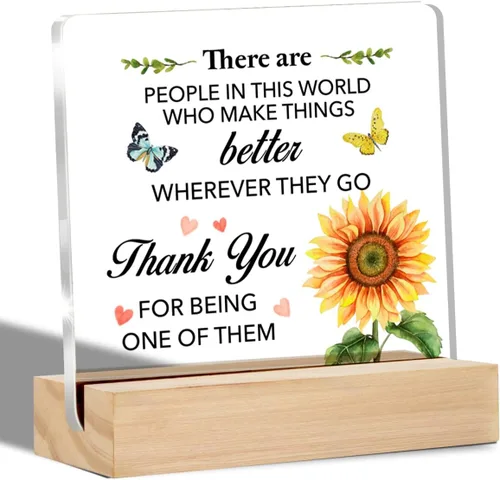 Miniatura 6 de Regalos para jefa para mujer Estimada señora jefe Letrero decorativo transparente para escritorio Regalo para señora jefe Letrero floral acrílico
