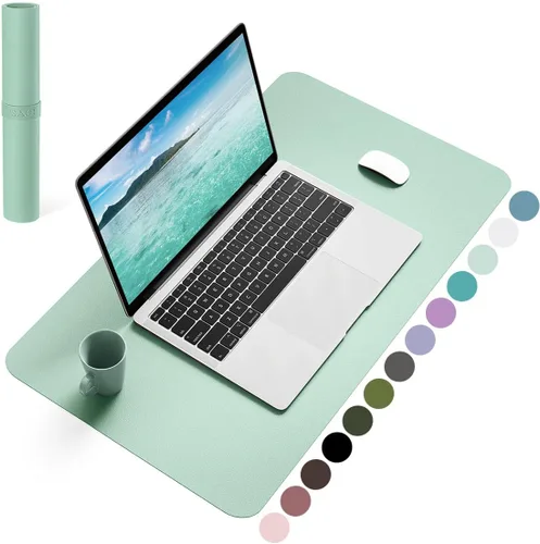 Miniatura 17 de YSAGi Almohadilla de escritorio de piel antideslizante, tapete impermeable para teclado de computadora portátil, protector de mesa y alfombrilla