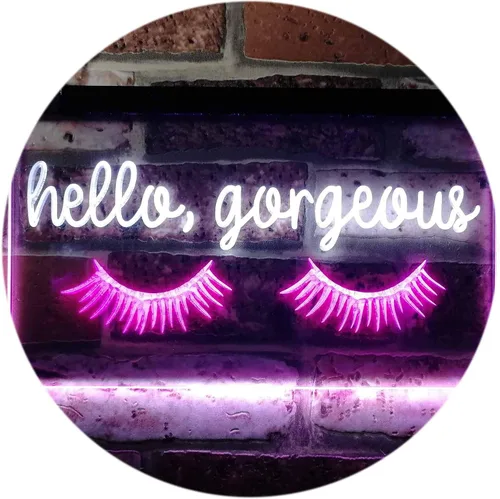 ADVPRO Hello Gorgeous - Letrero de neón LED de doble color, blanco y morado, 16 x 12 pulgadas, st6s43-i3178-wp