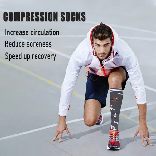 Miniatura 3 de CTHH 57 pares de calcetines de compresión para mujeres y hombres, medias de compresión para apoyo, correr, atletismo, enfermería, viajes