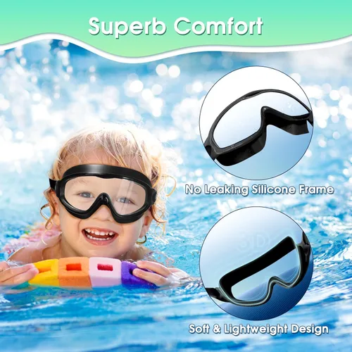 Miniatura 3 de EverSport Paquete de 2 gafas de natación para niños, gafas de natación antivaho para niñas y niños de 3 a 15 años