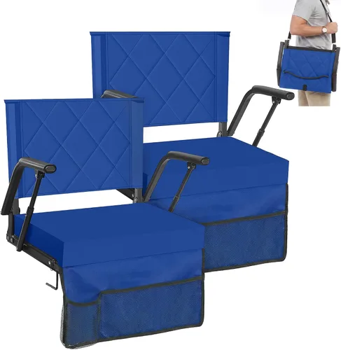 Miniatura 13 de Sheenive Asientos de estadio para gradas con soporte trasero (paquete de 1) – Cojín ancho de 2.8 pulgadas de grosor y reposabrazos acolchados
