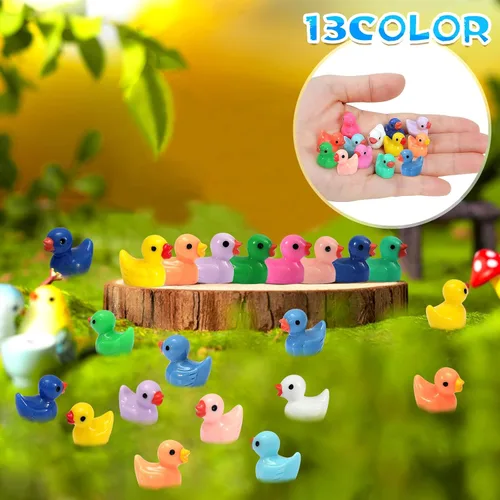 Miniatura 2 de GADIEDIE 260 piezas de patos mini de resina, figuras en miniatura de patos de jardín de hadas, pato mini de resina para decoración de casa