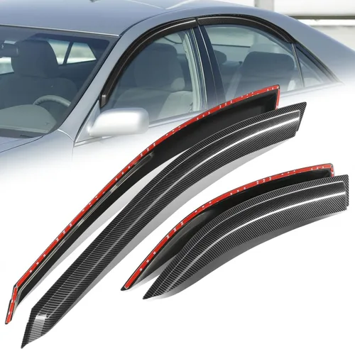 Miniatura 36 de Auto Dynasty 4 piezas viseras de ventana con patrón de fibra de carbono compatibles con Chrysler PT Cruiser 2001-2010, deflectores de ventana