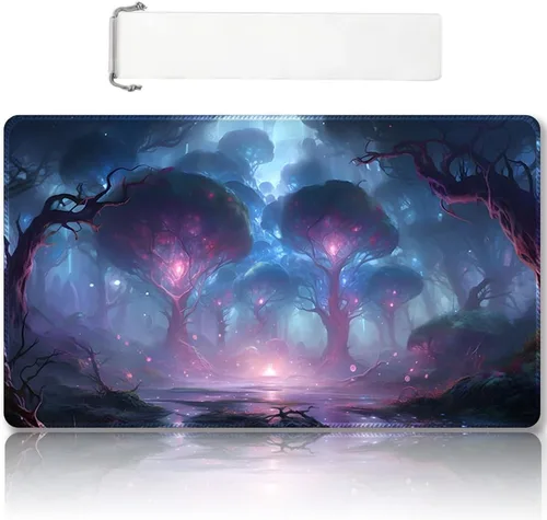 Miniatura 45 de Tapete de juego MTG cosido de alta calidad con zonas y parte trasera de goma antideslizante, tapete de juego TCG para MTG y otros juegos de cartas