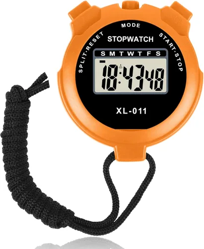 Vicloon Cronómetro Digital Simple - Pantalla Grande, División de Vuelta Individual, Reloj Despertador de 12/24 Horas con Fecha para Entrenadores,