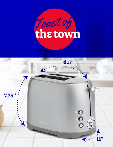 Miniatura 6 de Betty Crocker Tostadora multifunción de 2 rebanadas, tostadora de 2 rebanadas con ranuras extra anchas para pan grueso, bagel y gofre, dial
