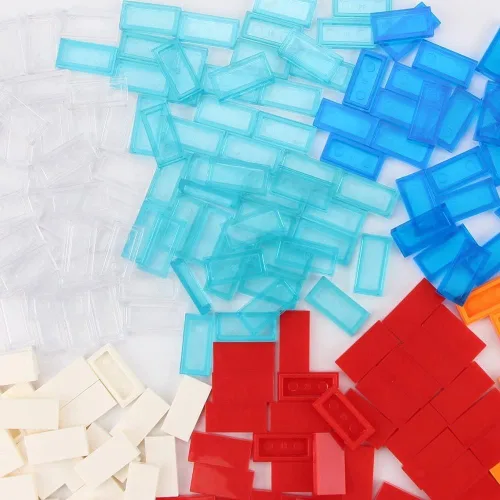 Miniatura 2 de 700 Piezas de Ladrillos Planos Multicolores 1×2, Bloques de Construcción a Granel para Superficies Lisas de Pared y Piso, Accesorios de Juguete