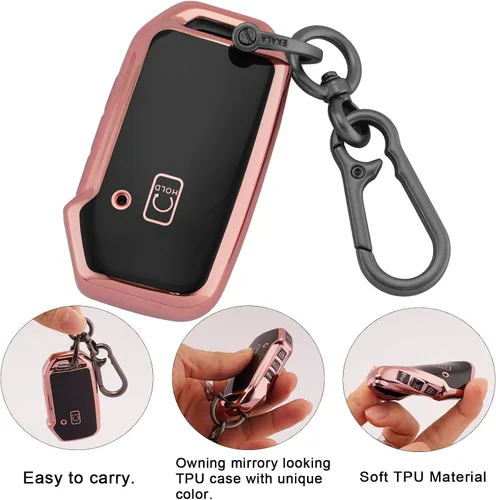 Miniatura 3 de EKALA Funda para llavero de TPU suave con llavero, Oro Rosa