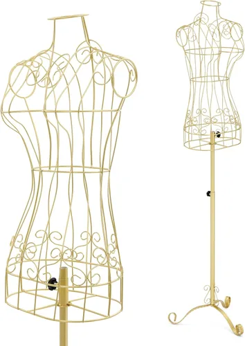 Miniatura 9 de Vestido de maniquí femenino con forma de torso – Cuerpo de maniquí con soporte de metal ajustable en altura, cuerpo de maniquí de exhibición