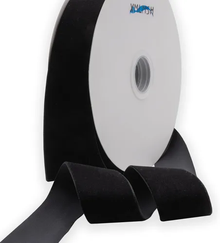 Miniatura 3 de Cinta de terciopelo negro de 1 1/2 pulgadas de una cara de nylon para envoltura de regalos, lazos para el pelo, gargantilla, decoraciones de boda