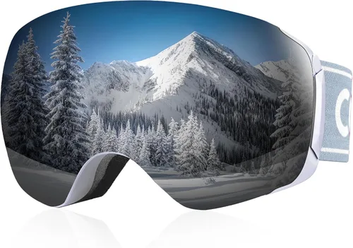 Miniatura 9 de COOLOO Snow/Ski Goggles, Snowboard Goggles for Men Women Youth -OTG, Magnetic Lens Frameless Anti Fog 100% UV Protection