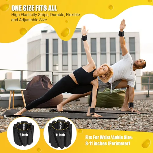 Miniatura 5 de Pulseras de pesas de tobillo y muñeca de 4 libras / 2 libras para mujer, pulsera de pesas ajustables de silicona para pilates, sujetadores
