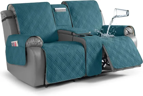 Miniatura 26 de TAOCOCO Fundas de sofá reclinable 100% impermeables con consola, fundas de sofá para sofá reclinable de 3 asientos con diseño de correas, funda