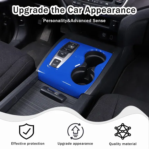 Miniatura 2 de Cubierta del panel de la palanca de cambios para Honda Pilot 2016-2022/Ridgeline 2020-2023/Passport 2019-2023, accesorios de plástico ABS para Azul