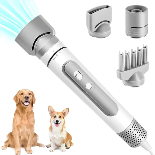 Lightweight Portable Dog Dryer for Small Medium Large Dogs Grooming Hair Dryer with Low Noise High-Speed Brushless Motor Pet Water Blower with 3