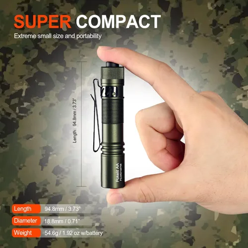 Miniatura 4 de ACEBEAM Pokelit AA linterna recargable mini con clip, linterna de bolsillo EDC de 550 lúmenes altos, linterna pequeña súper brillante, linterna LED
