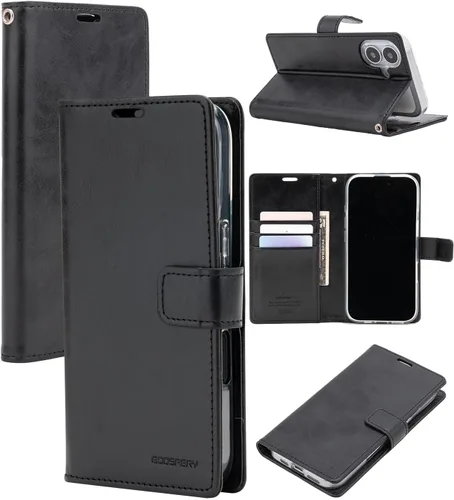 Miniatura 22 de GOOSPERY Blue Moon Wallet para Samsung Galaxy Note 10 Case (2019) Funda de cuero con tapa (Negro)