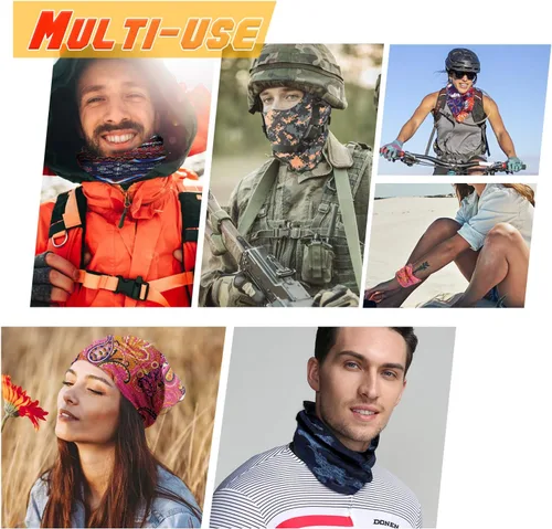 Miniatura 6 de Polaina para el cuello para hombres y mujeres, bandana para la cabeza, bufanda para la cara, cubrebocas, calentador, pasamontañas, sin costuras