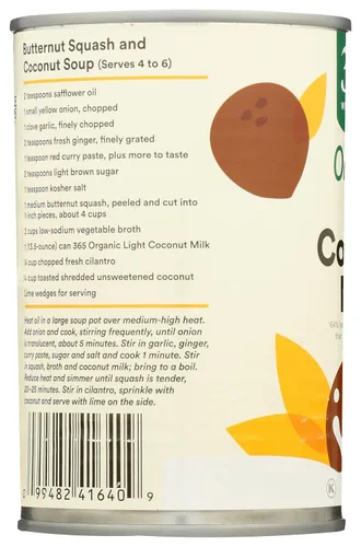 Miniatura 6 de 365 by Whole Foods Market, Leche de coco ligera orgánica, 13.5 onzas líquidas