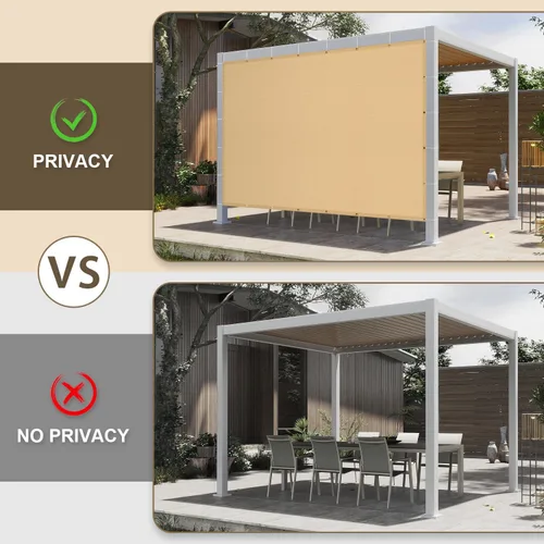 Miniatura 2 de LOVE STORY - Toldo de tela con ojales en tamaños de 3, 4, 6, 8, 10, 12 y 20 pies, cubierta con 95% de protección ultravioleta, para pérgola, patio