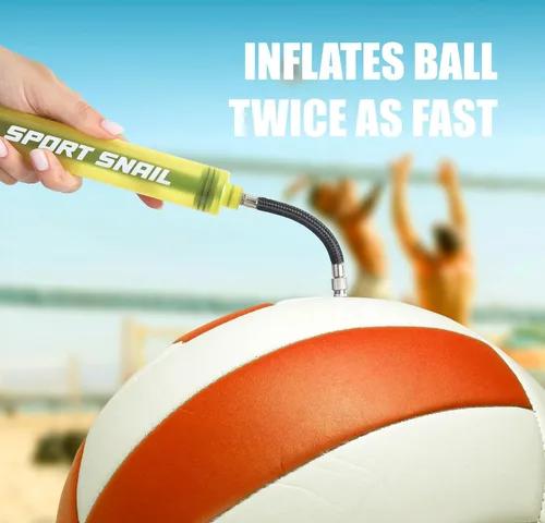 Miniatura 6 de Bomba de mano para pelotas – Bomba de aire portátil con aguja de 3 piezas y estuche compacto – Inflador deportivo pequeño – Voleibol, fútbol