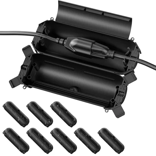 Miniatura 33 de Flemoon [Paquete de 3] Cubierta de cable de extensión para exteriores, impermeable, resistente a la intemperie, caja de conexión eléctrica