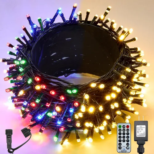 Miniatura 17 de WBao - Cadena de luces LED para Halloween de 300 luces, 108 pies, luces LED súper brillantes con certificación UL, 8 modos de iluminación