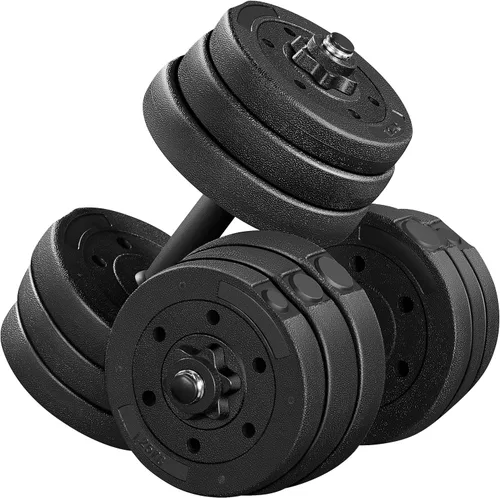 Miniatura 10 de Yaheetech Juego de mancuernas ajustables, pesas para ejercicio y fitness, con 4 collares Spinlock para mujeres y hombres, gimnasio en casa