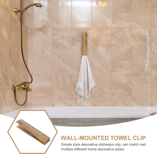 Miniatura 9 de Cabilock 2 ganchos de playa para toallas artesanales para colgar en la pared, colgador de pared con forma de pinza para la ropa, alfileres grandes