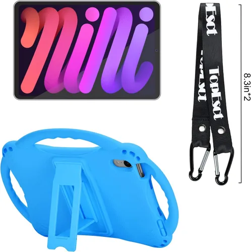 Miniatura 5 de TopEsct Funda infantil para iPad mini 7 (A17 Pro) 2024/iPad Mini6 2021, funda de silicona a prueba de golpes con soporte de asa para iPad mini