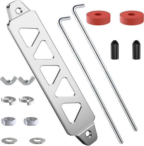 Miniatura 8 de BFXM Kit de sujeción de batería, soporte de montaje de amarre de batería de aleación de aluminio, soporte de sujeción de batería con pernos en J