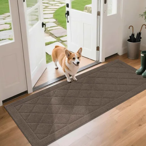 Miniatura 34 de BEQHAUSE Tapete para puerta de 20 x 32 pulgadas, tapete antideslizante para puerta, lavable, tapete para puerta de perro, resistente a las manchas
