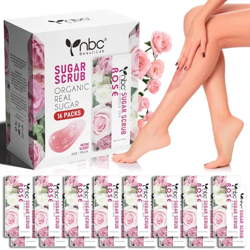 Exfoliante de pies, exfoliante de azúcar, removedor de piel muerta para pies, exfoliante de pies empaquetado individualmente suaviza, hidrata,