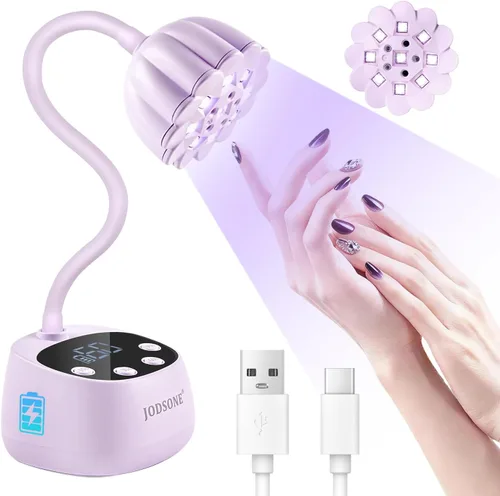 Miniatura 9 de JODSONE Lámpara de uñas UV de curado rápido, lámpara de cuello de cisne portátil y flexible con diseño ajustable de 360°, secadora LED recargable