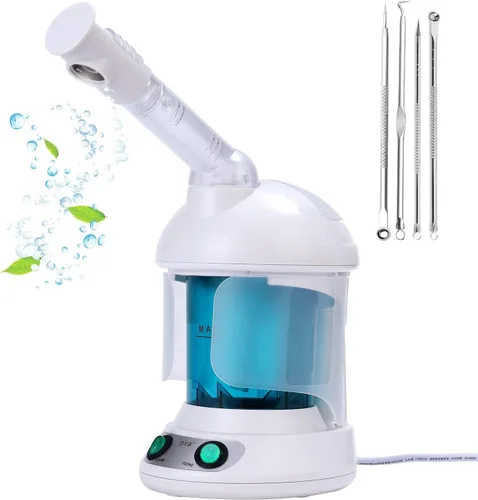 DYB Vaporizador facial portátil, vaporizador facial nano iónico con rociador giratorio de 360°, mini vaporizador facial para salón y spa, diadema de