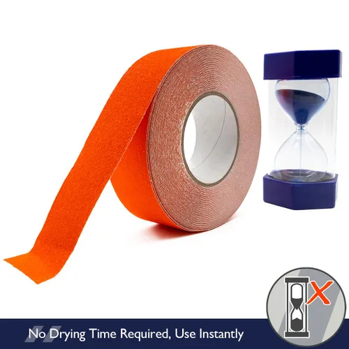 Miniatura 6 de Heskins LLC Cinta antideslizante de agarre de seguridad estándar naranja (4 "x 60 pies)