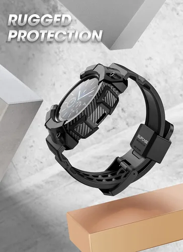 Miniatura 3 de SUPCASE [Unicorn Beetle Pro] Serie de funda para Galaxy Watch 3 [45mm] lanzamiento 2020, funda protectora resistente con correas Negro